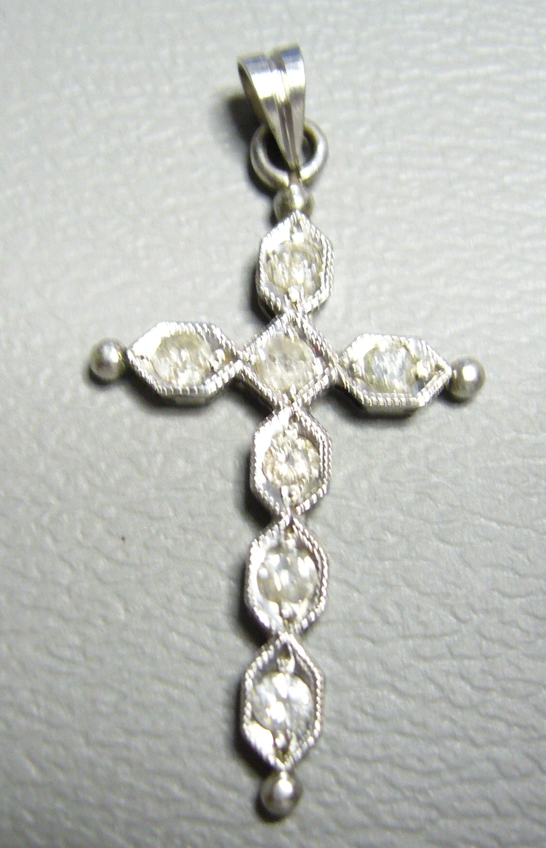 CROSS WITH 3/4 ctw DIAMONDS IN 14KT SOLID WHITE GOLD